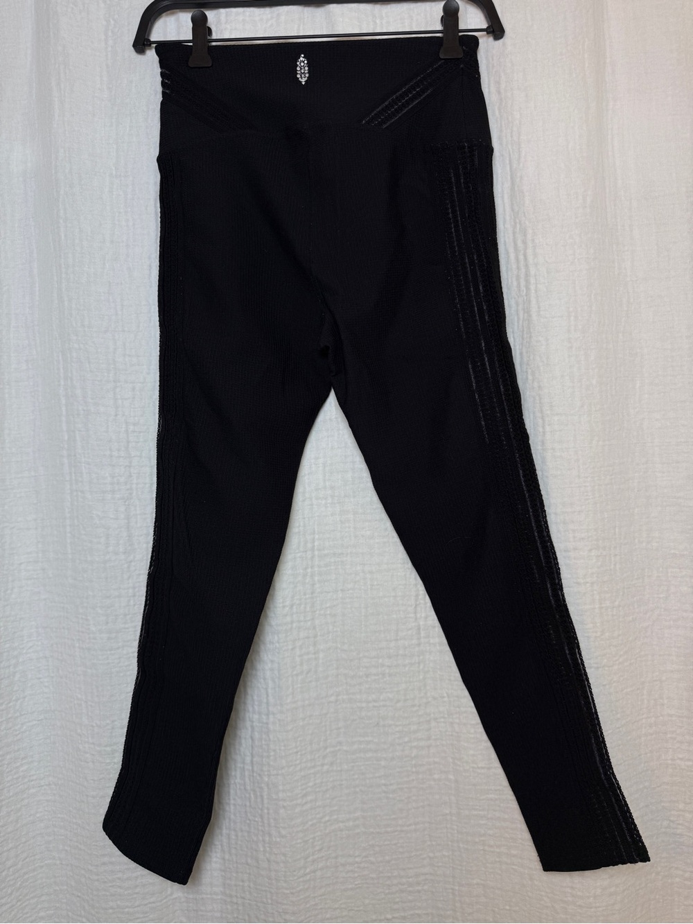Free People Movement Black Mesh Paneled Activewear Leggings